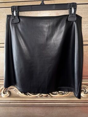 Z Supply Black Faux Leather Mini Skirt